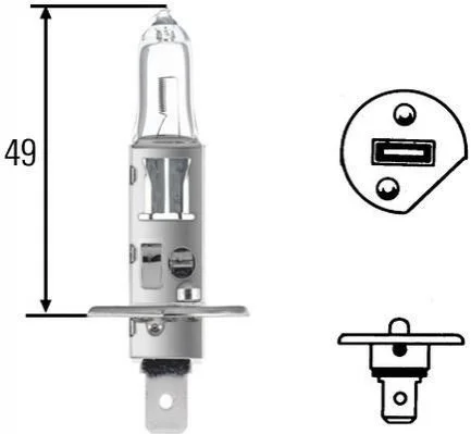Лампа освещения H1 24V 70W P14.5S HELLA 8GH 002 089-251 (фото 1)