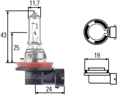 Лампа галогенная 24В H11 70Вт HELLA 8GH 008 358-251