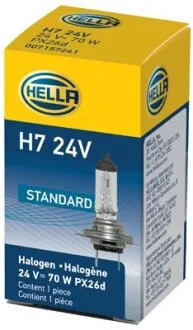 Лампа галогенная 24В H7 70Вт HELLA 8GH 178 555-251