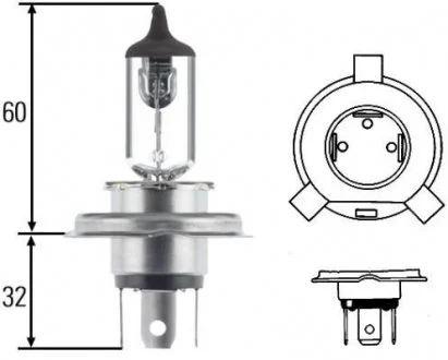 Лампа освещения H4 24V 75/70W P43 HELLA 8GJ 002 525-251