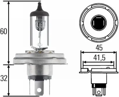 Лампа галогенная 12В R2 60/55Вт HELLA 8GJ 004 173-121