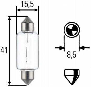 Лампа накаливания C10W 24V 10W HELLA 8GM 002 091-251