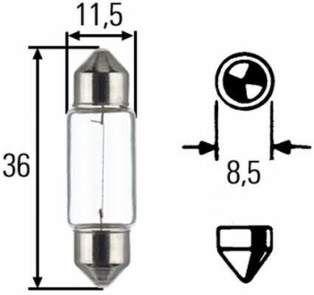 Лампа накаливания C5W 12V 5W HELLA 8GM 002 092-123