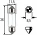 Лампа накаливания, C5W 12V 5W SV8,5 Long Life HELLA 8GM002092171 (фото 1)