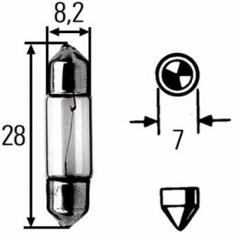 Лампа накаливания C3W 12V 3W HELLA 8GM 002 094-121