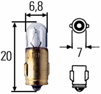 Лампа накаливания 12V 2W BA7s HELLA 8GP 002 066-121