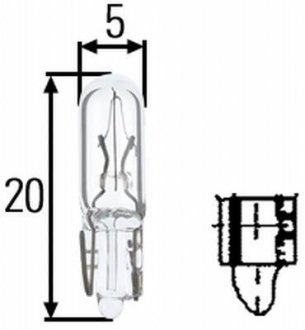 Лампа освітлення 24v 2W 8.5D панель приладів BAX HELLA 8GP 002 095-241