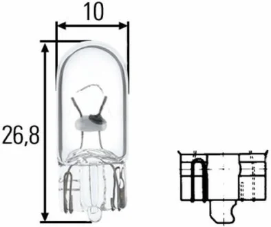 Лампа накаливания W5W 12V 5W HELLA 8GP 003 594-123