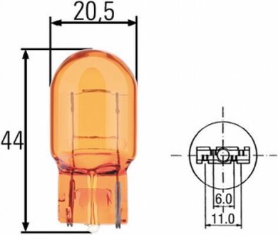 Лампа накаливания желтая WY21W 12V 21W HELLA 8GP 009 021-002 (фото 1)