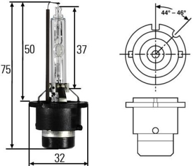 Лампа ксеноновая D4S 42V 35W HELLA 8GS 007 949-311