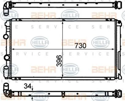Радиатор охлаждения двигателя HELLA 8MK 376 708-451