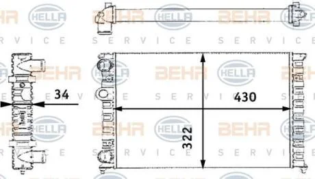 Радиатор охлаждения двигателя HELLA 8MK 376 713-744