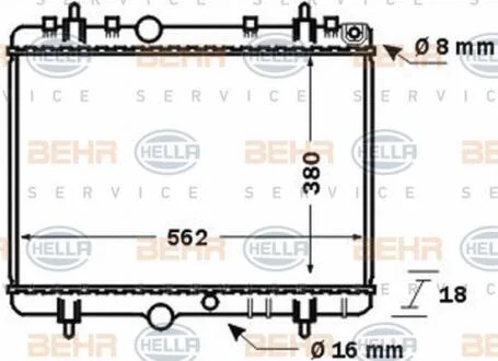 Радиатор охлаждения двигателя HELLA 8MK 376 771-391