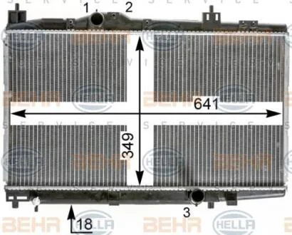 Радиатор охлаждения двигателя HELLA 8MK 376 900-344