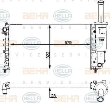 Радиатор охлаждения двигателя HELLA 8MK 376 901-081