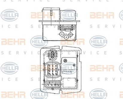 Резистор электродвигателя вентилятора HELLA 9XX 009 122-051