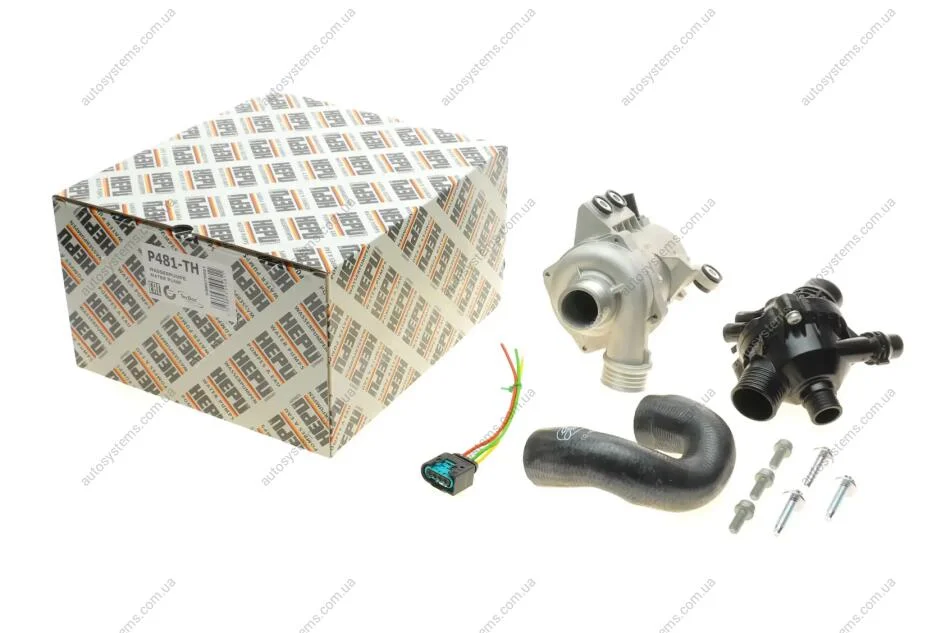 Помпа води BMW 3 (E90)/5 (E60)/7 (E65-E67)/X3 (E83)/X5 (E70) 04- N52/N53 (+термостат) HEPU P481-TH (фото 1)
