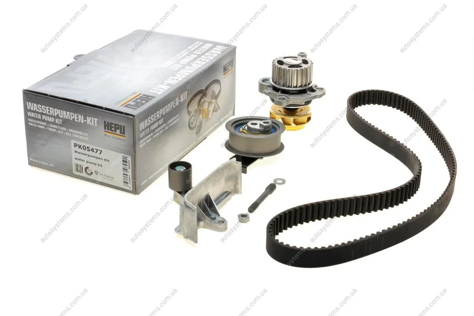 Комплект ГРМ + помпа Audi A4 96-09/A6 96-05/VW Passat 1.8 T 95-05(150x23)(помпа P547) HEPU PK05477 (фото 1)