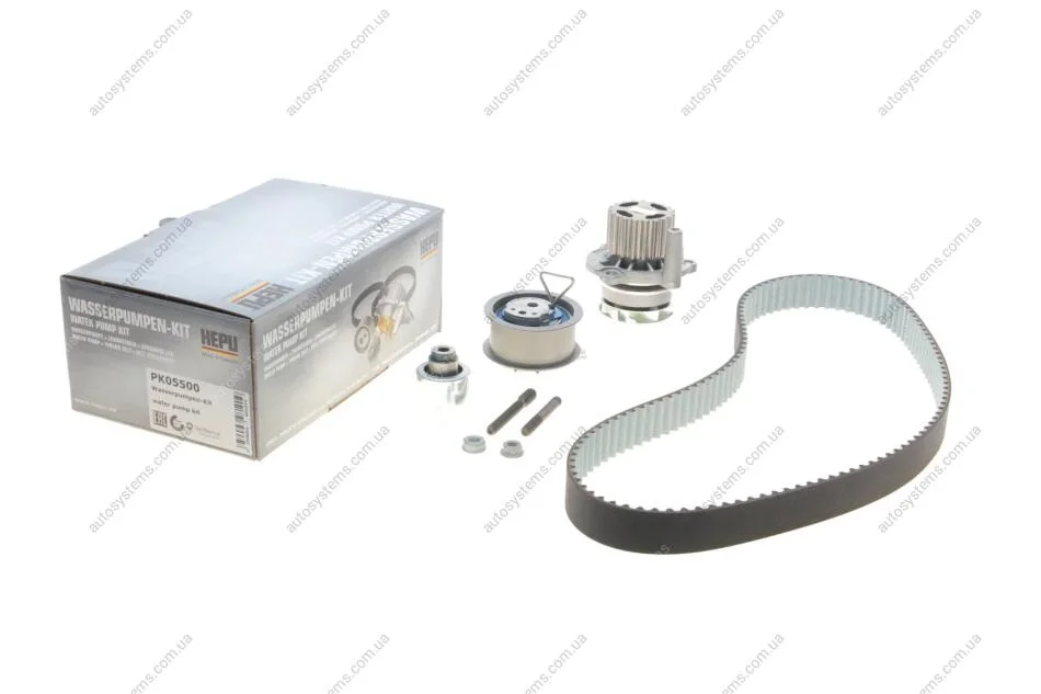 Комплект ГРМ + помпа VW Caddy III 07-10-/Golf IV/V 00-11/Passat 1.9T/2.0 TDI 00-09 (120x30) HEPU PK05500 (фото 1)