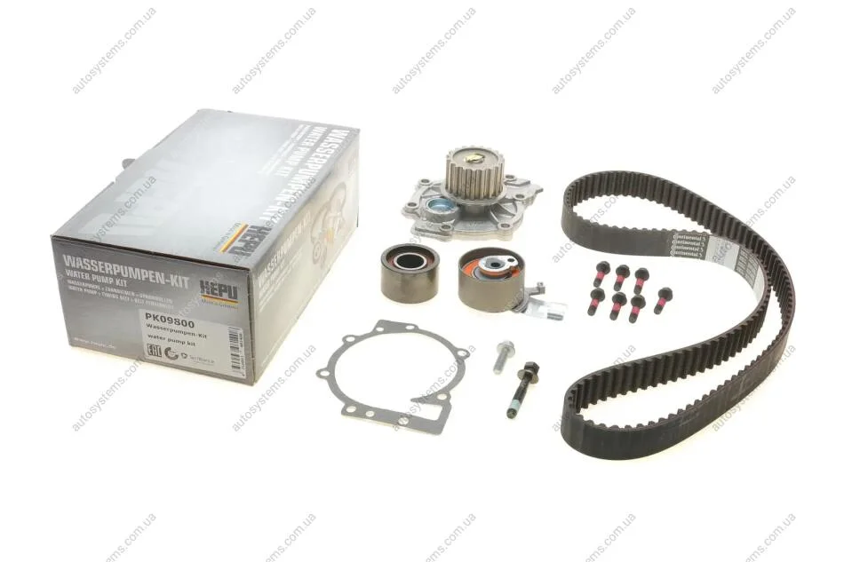 Комплект ГРМ + помпа Volvo C30/C70/S60/S40/S80 2.0-2.4D 01- (132x28) HEPU PK09800 (фото 1)