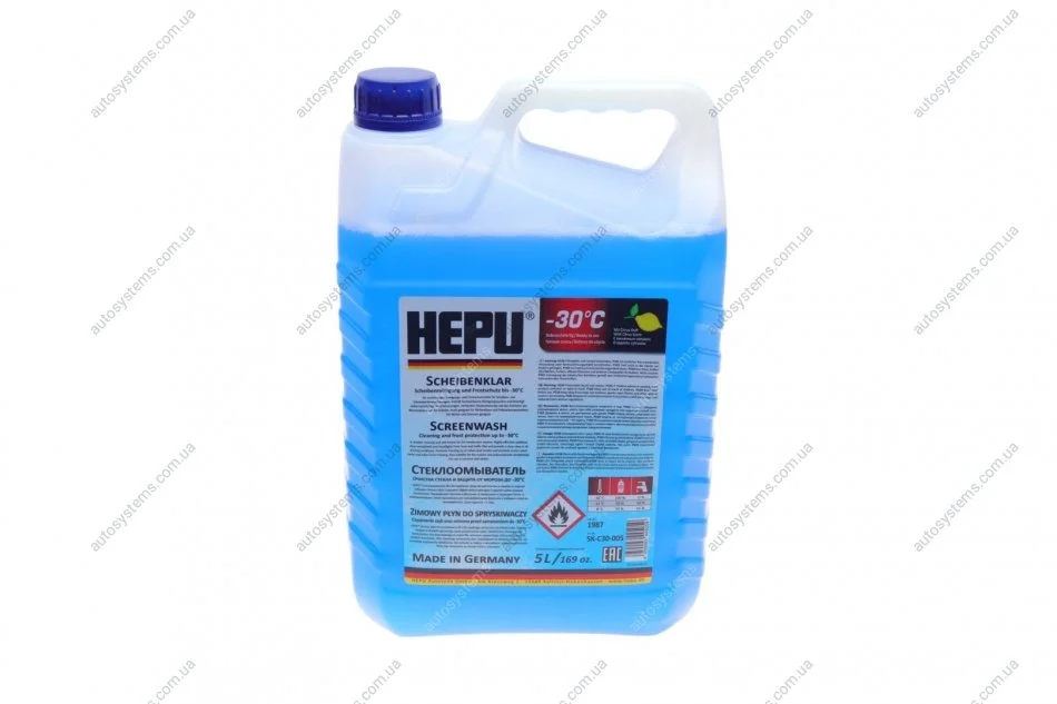 Омивач скла зима (5L) (-30°C) (1:1 -12°C) HEPU SK-C30-005 (фото 1)