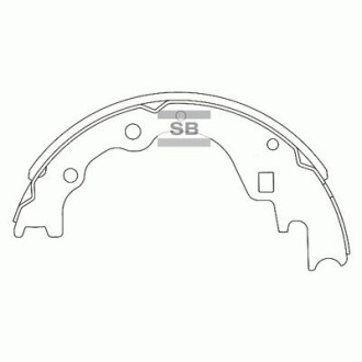 Колодки тормозные барабанные задние, комплект Hi-Q (SANGSIN) SA044