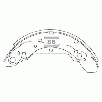 Колодки тормозные барабанные задние, комплект Hi-Q (SANGSIN) SA048