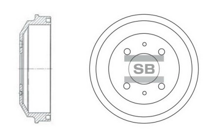Тормозной барабан задний Hi-Q (SANGSIN) SD1007