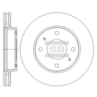 Тормозной диск передний вентилируемый Hi-Q (SANGSIN) SD1044