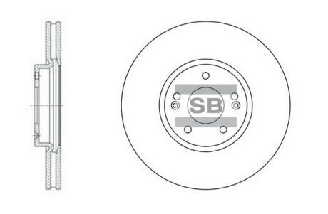 Тормозной диск передний вентилируемый Hi-Q (SANGSIN) SD1053
