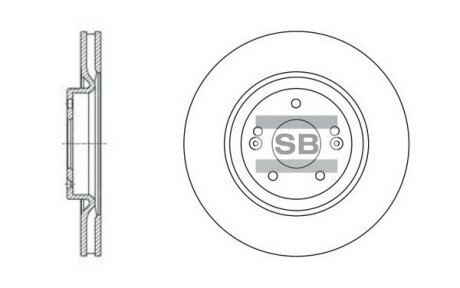 Тормозной диск передний вентилируемый Hi-Q (SANGSIN) SD1070
