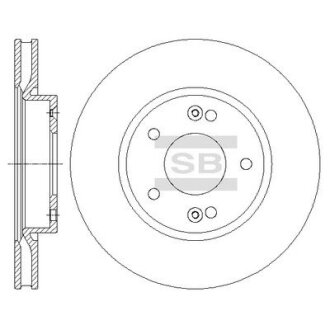Тормозной диск передний вентилируемый Hi-Q (SANGSIN) SD1074