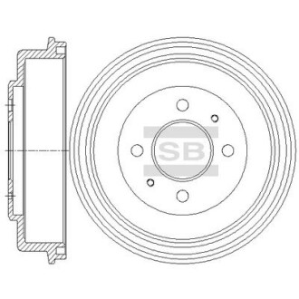 Тормозной барабан задний Hi-Q (SANGSIN) SD1093