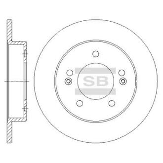 Тормозной диск задний невентилируемый Hi-Q (SANGSIN) SD1106
