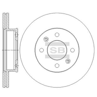 Тормозной диск передний вентилируемый Hi-Q (SANGSIN) SD1143