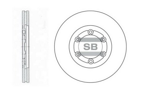 Тормозной диск передний вентилируемый Hi-Q (SANGSIN) SD2008