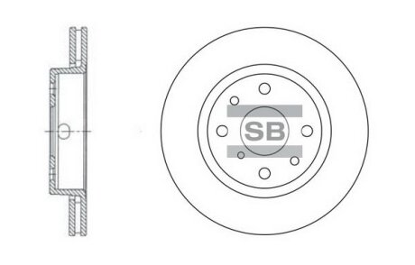 Тормозной диск передний вентилируемый Hi-Q (SANGSIN) SD2015