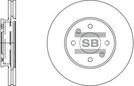 Тормозной диск передний вентилируемый Hi-Q (SANGSIN) SD2039