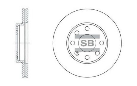 Тормозной диск передний вентилируемый Hi-Q (SANGSIN) SD3004