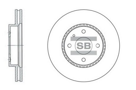 Тормозной диск передний вентилируемый Hi-Q (SANGSIN) SD3005