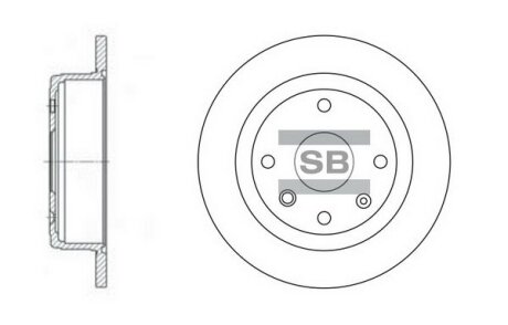 Тормозной диск задний невентилируемый Hi-Q (SANGSIN) SD3033