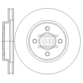 Тормозной диск передний вентилируемый Hi-Q (SANGSIN) SD4253