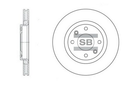 Тормозной диск передний вентилируемый Hi-Q (SANGSIN) SD5001
