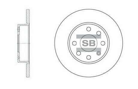 Тормозной диск передний невентилируемый Hi-Q (SANGSIN) SD5103