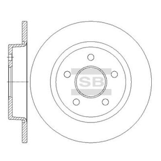 Тормозной диск задний невентилируемый Hi-Q (SANGSIN) SD5307