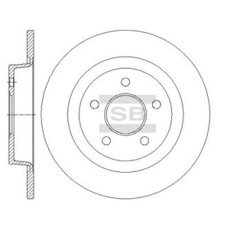 Тормозной диск задний невентилируемый Hi-Q (SANGSIN) SD5309