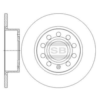 Тормозной диск задний невентилируемый Hi-Q (SANGSIN) SD5406