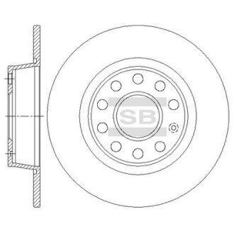 Тормозной диск задний невентилируемый Hi-Q (SANGSIN) SD5411