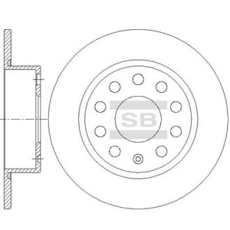 Тормозной диск передний невентилируемый Hi-Q (SANGSIN) SD5413