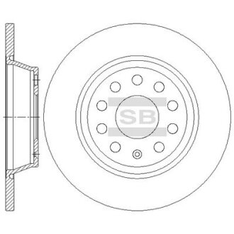 Тормозной диск задний невентилируемый Hi-Q (SANGSIN) SD5414